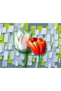 Tranh gạch 3D hoa H64