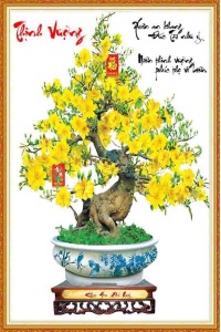 Tranh gạch 3D cây mai vàng 19