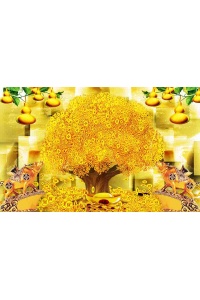 Tranh gạch 3D cây kim tiền 02