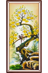 Tranh gạch 3D cây mai vàng 03
