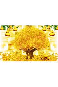 Tranh gạch 3D cây kim tiền 08