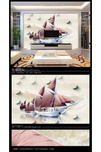 Tranh gạch 3D thuận buồm xuôi gió 32 - tranh gạch 3D phòng khách