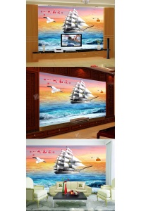 Tranh gạch 3D thuận buồm xuôi gió 37 - tranh gạch 3D phòng khách