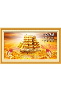 Tranh gạch 3D thuận buồm xuôi gió 04 - tranh  3D phòng khách
