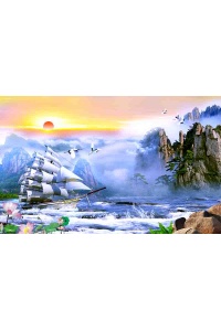 Tranh gạch 3D thuận buồm xuôi gió 45 - tranh gạch 3D phòng khách