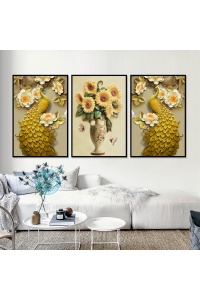 Tranh gạch 3D con công cc335