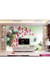 Tranh gạch 3D con công ngang cc58