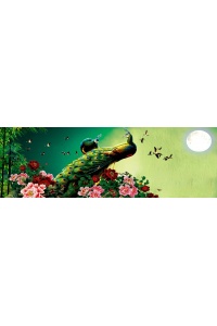 Tranh gạch 3D con công ngang cc84