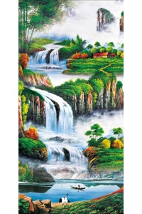 tranh gạch 3d thác nước đứng 124