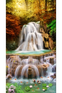 tranh gạch 3d thác nước đứng 60