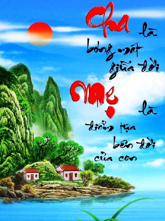 tranh gạch 3d cha mẹ